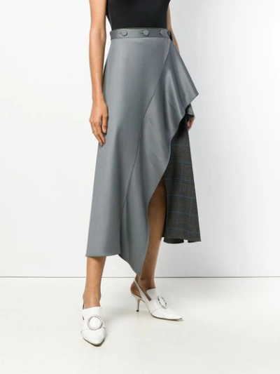 Shop Ssheena Panelled Asymmetric Skirt In Grey
