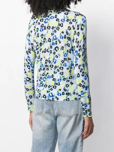 Shop Escada Sport Floral Print Shirt In Blue