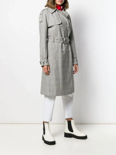 Shop Michael Michael Kors Checked Trench Coat In Neutrals