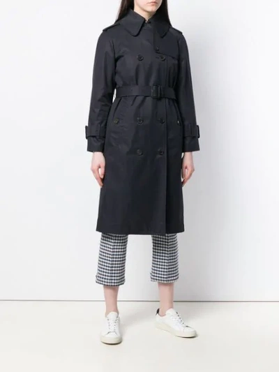 MACKINTOSH BELTED TRENCH COAT - 蓝色