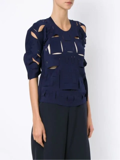 Shop Gloria Coelho Cut Out Details Blouse In Blue