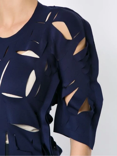 Shop Gloria Coelho Cut Out Details Blouse In Blue
