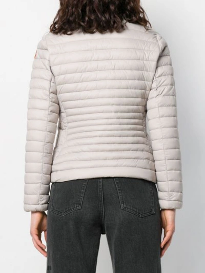 Shop Save The Duck Padded Zip Jacket In Neutrals