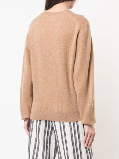 Shop Khaite Cashmere V-neck Sweater In Brown