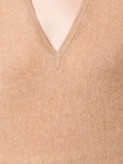 Shop Khaite Cashmere V-neck Sweater In Brown