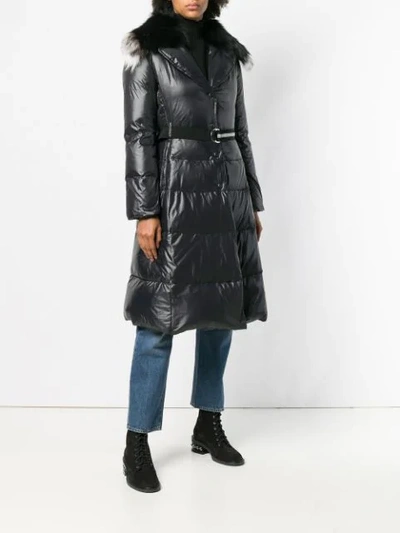 Shop Ermanno Ermanno Fur Hooded Jacket - Black