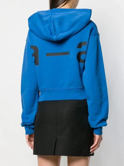 Shop Artica Arbox Cropped Logo Hoodie In Blue