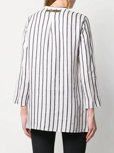 Shop Max Mara 's  Striped Tunic Shirt - White