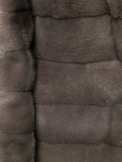 Shop Liska Valencia Fur Coat In Brown