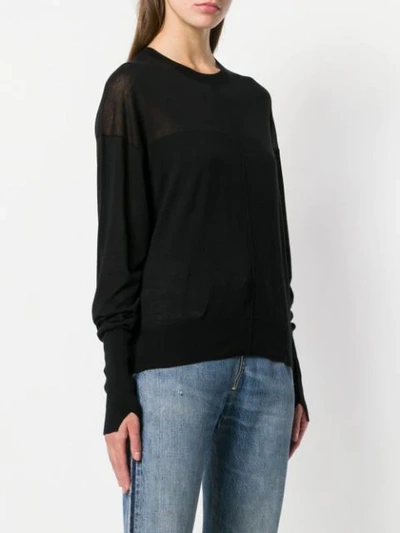 Shop Helmut Lang Centre Seam Sweater - Black