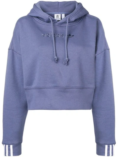 Shop Adidas Originals Coeeze Cropped Hoodie In Blue