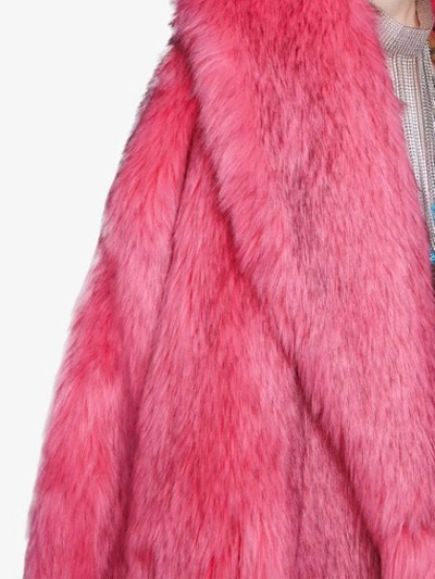 Shop Gucci Oversize Faux Fur Coat - 5155