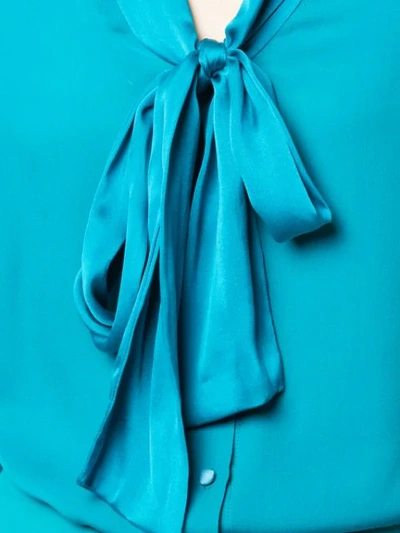 ALICE+OLIVIA MERIDETH系带领罩衫 - 蓝色