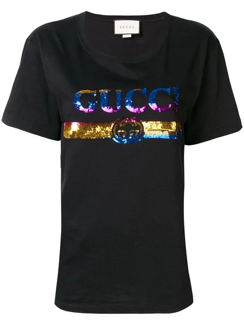 gucci sequin logo t shirt