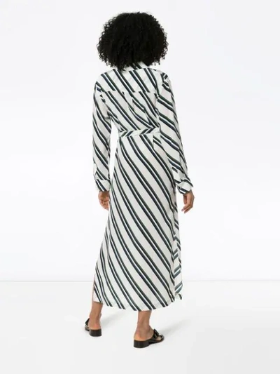 Shop Asceno Seidenhemdkleid Mit Streifen In Diagonal Stripe 1