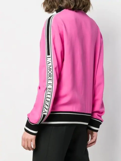 Shop Dolce & Gabbana 'l'amore E Bellezza' Bomber Jacket In Pink