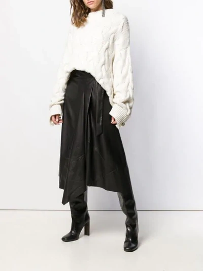 Shop Brunello Cucinelli Oversized Cable Knit Sweater In C132