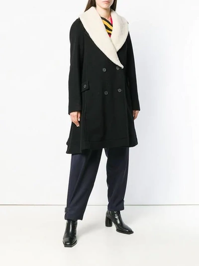 Shop Jw Anderson Double Breasted Swing Coat - Black