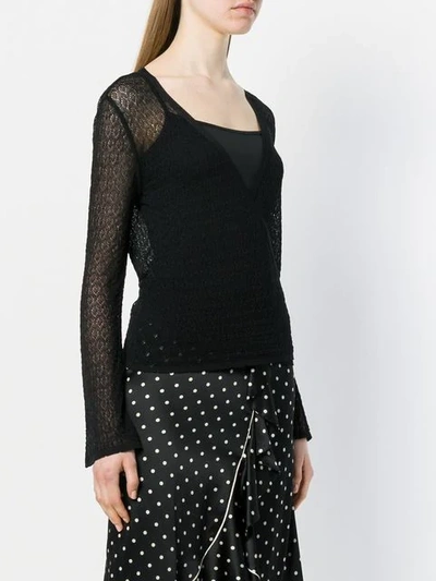 Shop Kristina Ti Open Knit Wrap Cardigan In Black