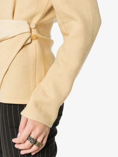 Shop Jacquemus Wrap Blazer Jacket In Yellow