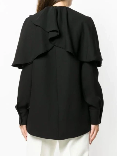 Shop Valentino Ruffled Blouse In Black