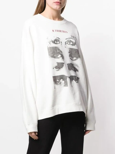 Shop R13 Eye Print Sweatshirt In White