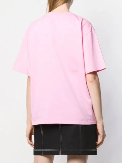 Shop Msgm College Logo T-shirt In Pink