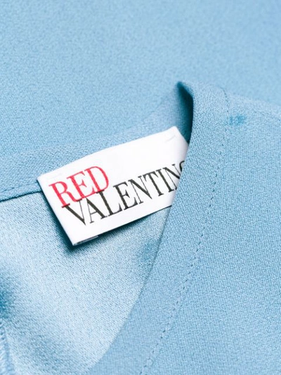 Shop Red Valentino Ruffled Sleeves And Hem Dress - Blue