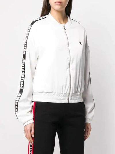 Shop Philipp Plein Bomberjacke Mit Logo In 01 White