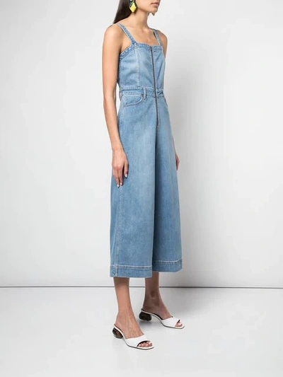 Shop Alice And Olivia Gorgeous Gaucho Jumpsuit In Blue