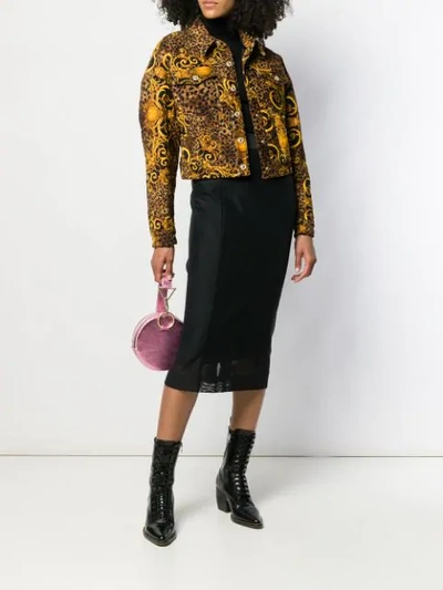 Shop Versace Jeans Couture Leopard Print Jacket In Yellow