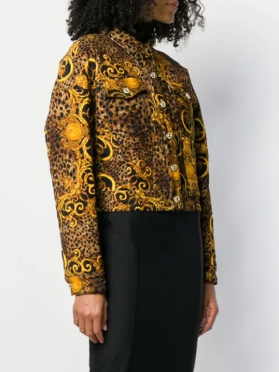 VERSACE JEANS COUTURE LEOPARD PRINT JACKET - 黄色