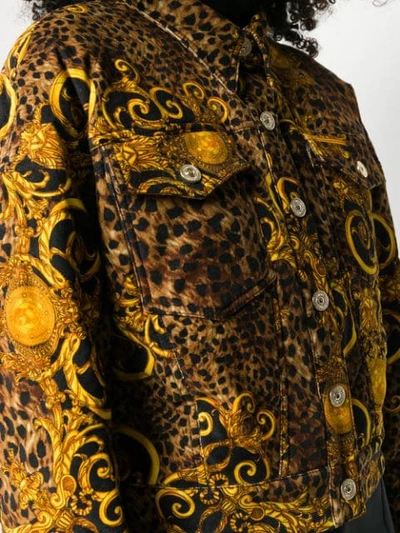 Shop Versace Jeans Couture Leopard Print Jacket In Yellow