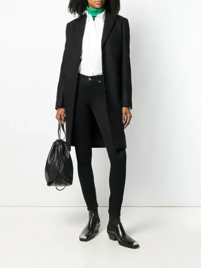 Shop Calvin Klein Single-breasted Coat In Black