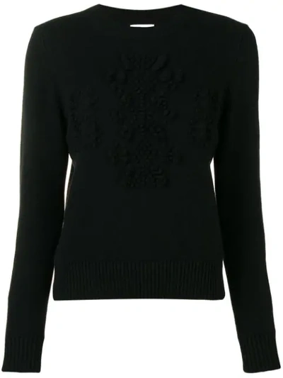 Shop Barrie Cashmere Embroidered Logo Sweater In 001black