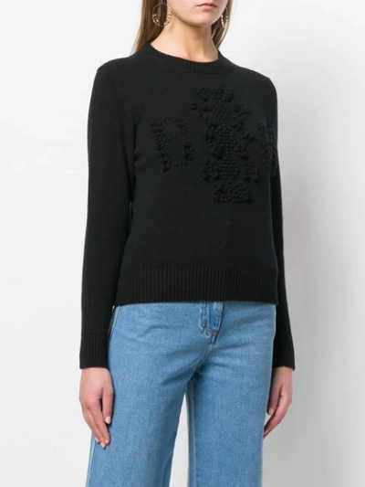Shop Barrie Cashmere Embroidered Logo Sweater In 001black