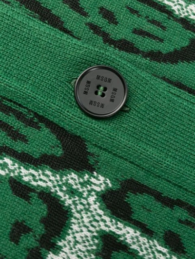 Shop Msgm Oversized Cardigan In Green