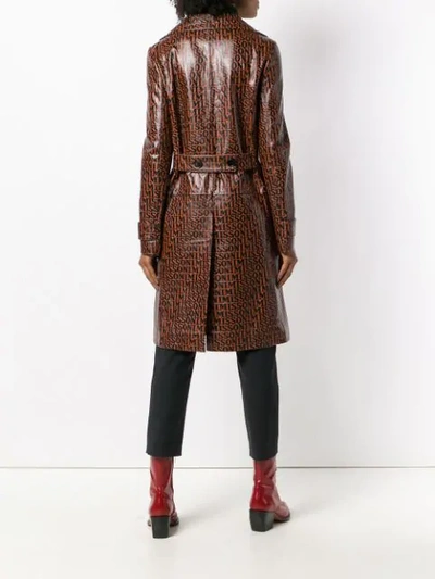 Shop Missoni Leather Trench Coat - Brown