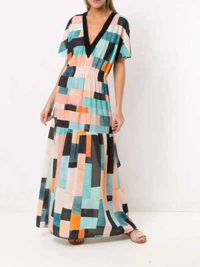 Shop Brigitte Printed Beach Dress In Multicolour