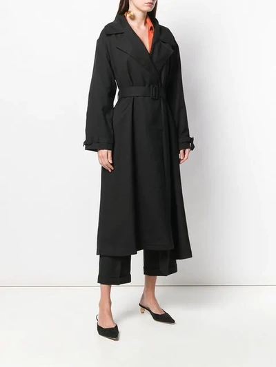 Shop Jacquemus Belted Trench Coat In Black