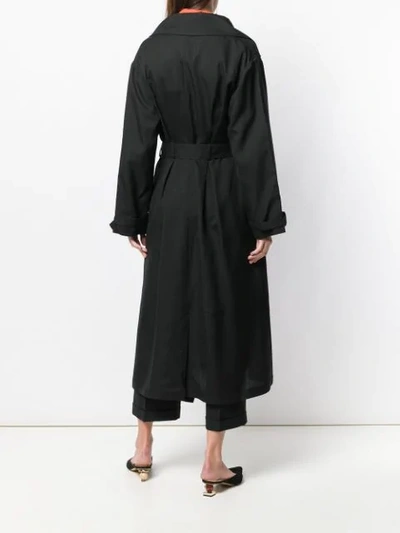 Shop Jacquemus Belted Trench Coat In Black