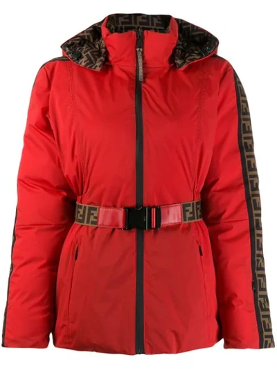 FENDI Reversible hooded printed padded down ski jacket