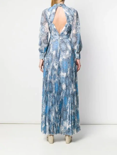 ALICE+OLIVIA FLORAL PRINT MAXI DRESS - 蓝色