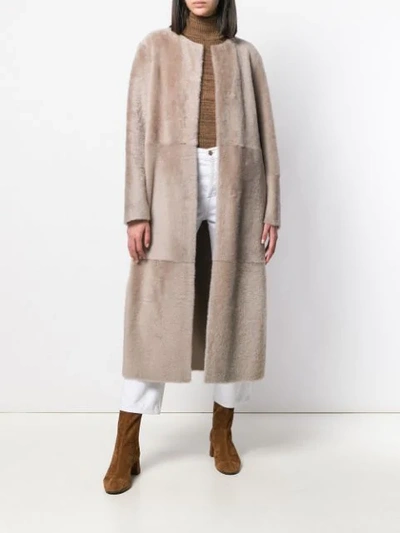 Shop Max Mara 's  Longline Coat - Grey