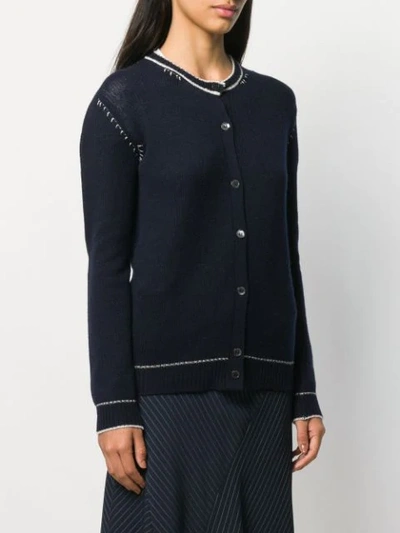 Shop Marni Crewneck Cardigan In Blue