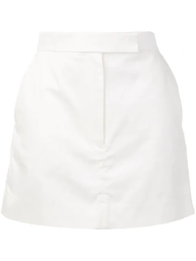 Shop Thom Browne Unlined Cotton Miniskirt In White