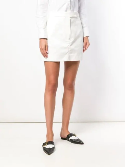 Shop Thom Browne Unlined Cotton Miniskirt In White