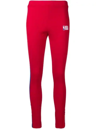 Shop Marcelo Burlon County Of Milan X Nba Side Stripes Leggings In Red