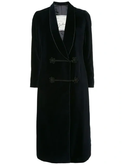 Shop Giuliva Heritage Collection Double Breasted Coat In Blue