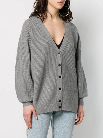 ALEXANDER WANG DRAPED OVERSIZED CARDIGAN - 灰色